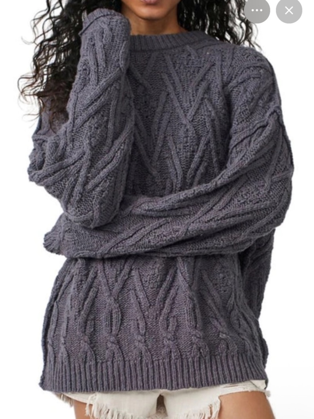 Free People Isla Cable Tunic Sweater